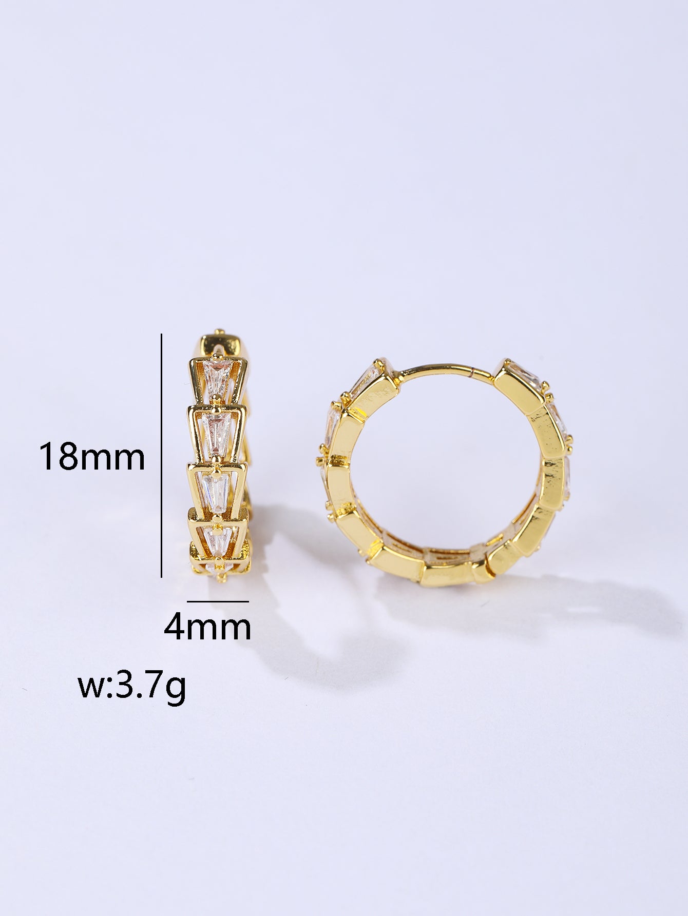 18K yellow gold plated brass earring-E023