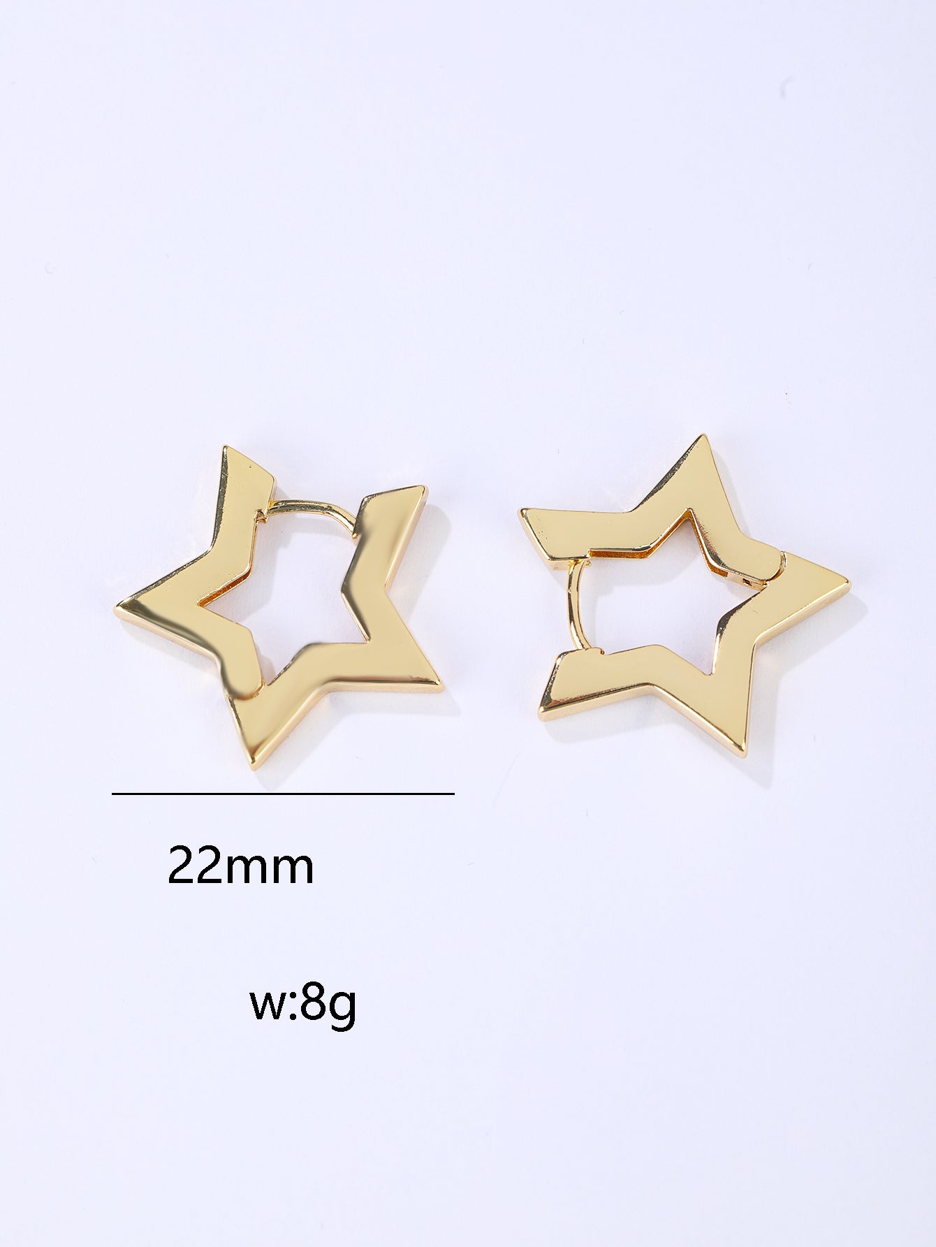 18K yellow gold plated brass earring-E029