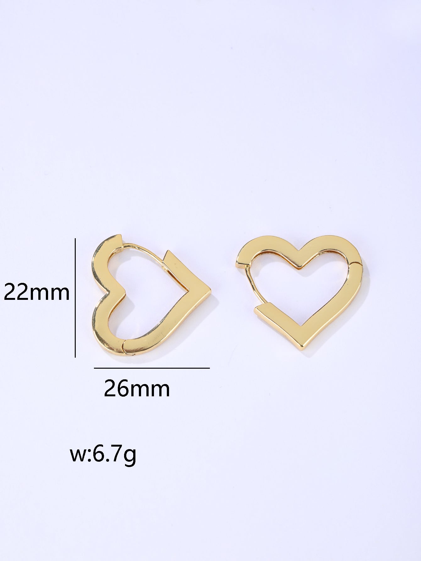 18K yellow gold plated brass earring-E030