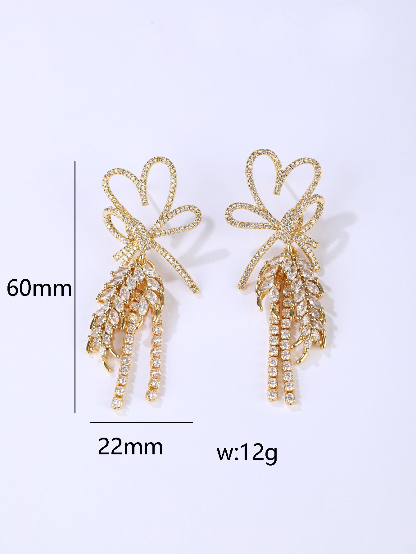 18K yellow gold plated brass earring-E040