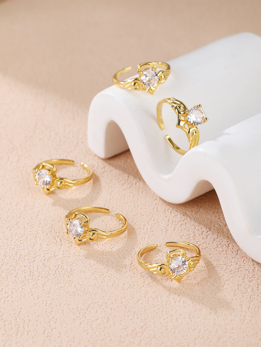 18K yellow gold plated brass earring-E025