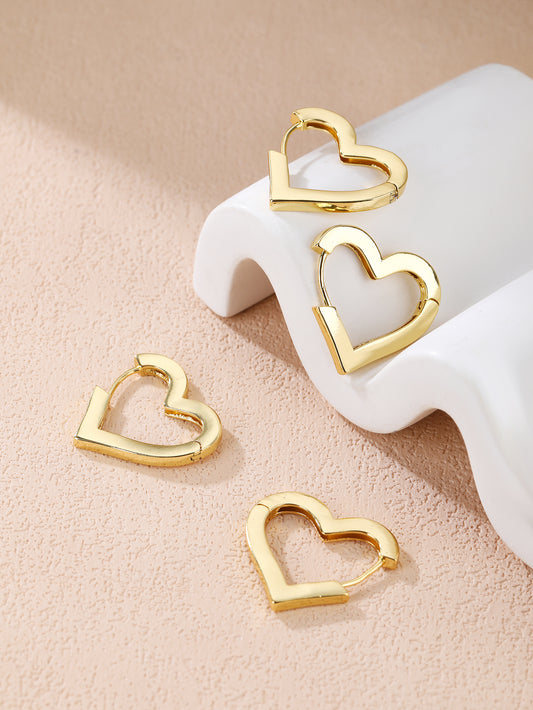 18K yellow gold plated brass earring-E030